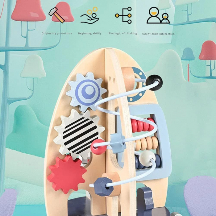 Centru de Activitatii din Lemn Multifunctional Montessori Racheta [4]