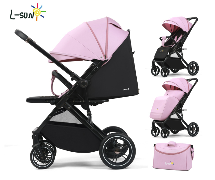 Carucior Sport Q1, Roz, Maner Reversibil, Pozitie Somn [5]