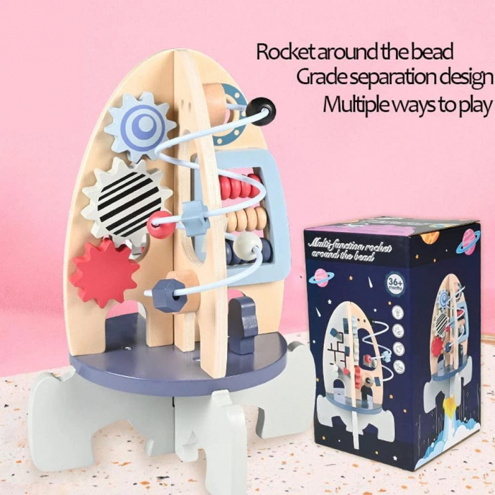 Centru de Activitatii din Lemn Multifunctional Montessori Racheta [5]
