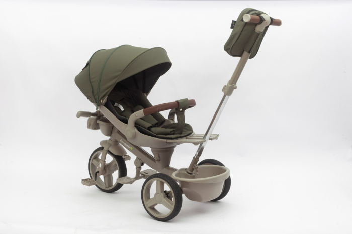 Tricicleta L-SUN Verde Olive Taupe, Scaun 360°, Roti PVU, 6 Luni-5 Ani [2]