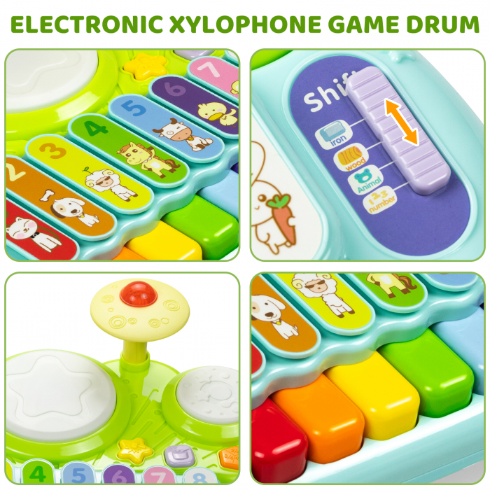 Jucarie Interactiva 3 in 1 – Tobe, Xilofon si Pian Electronic [7]