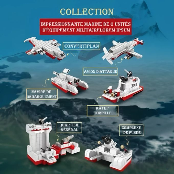 Cuburi Constructie STEM 1000 Piese Ocean Nave 6 in 1 – Set Naval Creativ [7]