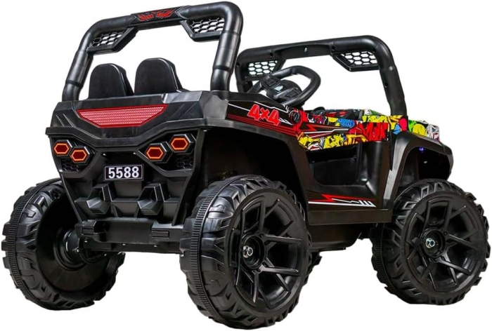 Masinuta electrica Jeep 12V pentru copii 2 motoare telecomanda muzica lumini Graffiti [4]