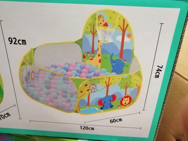 Piscina copii Girafa cu mini cos 100 bile - Tarc bebe Girafa 100 bile [3]