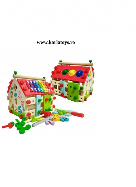 Casuta de lemn Multifunctional 4 in 1  cu unelte [2]