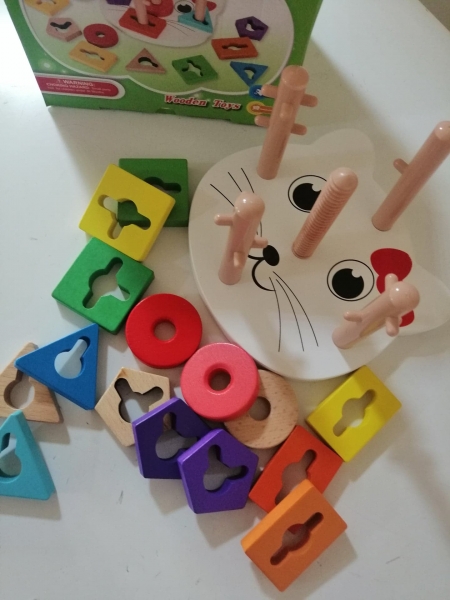 Joc Lemn Educativ Puzzle Pisicuta 5 Coloane [7]