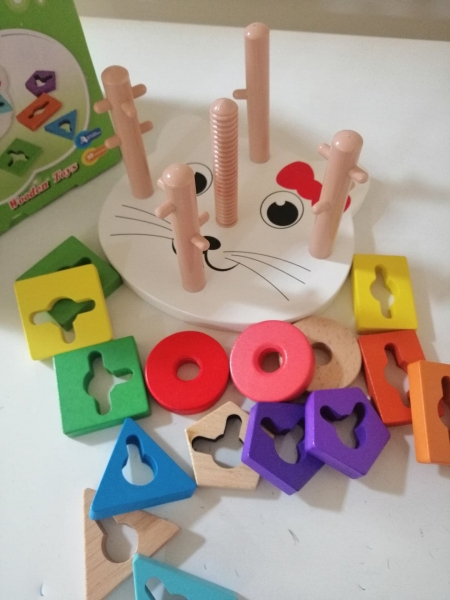 Joc Lemn Educativ Puzzle Pisicuta 5 Coloane [8]