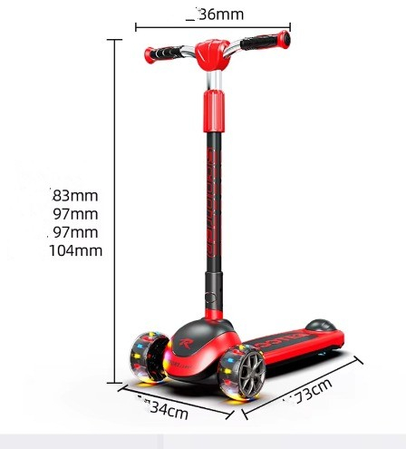 Trotineta Rosie pliabila copii 3 roti cu lumina LED si inaltime reglabila – 60 kg [4]