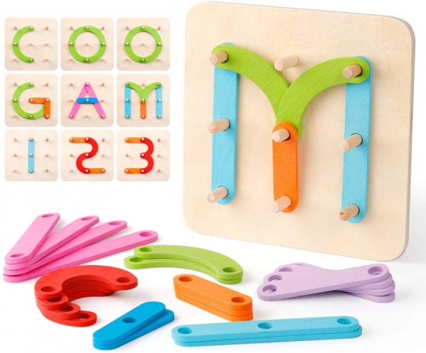 Sortator Pegboard din lemn Montessori [2]
