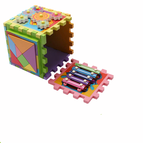 Joc Cub din Lemn multifunctional 6 in 1 Puzzle [3]