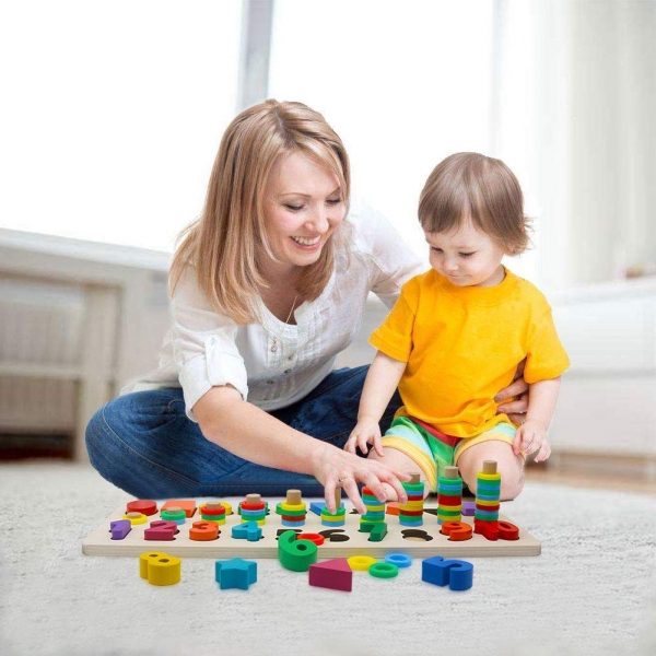 Set Puzzle din Lemn Montessori sa invatam Alfabetul si Cifrele 4 in 1 [6]
