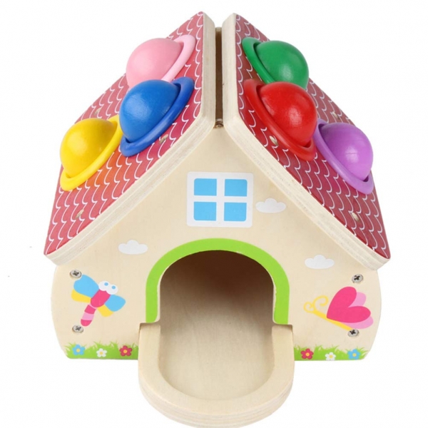 Casuta din lemn multifunctionala cu bile si ceas "BALL HOUSE" [3]
