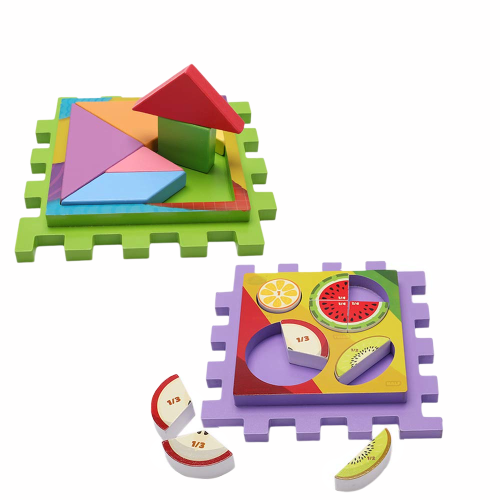 Joc Cub din Lemn multifunctional 6 in 1 Puzzle [4]