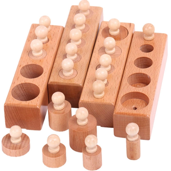 Joc de Lemn Cilindrii Montessori set 4 cilindiri [6]