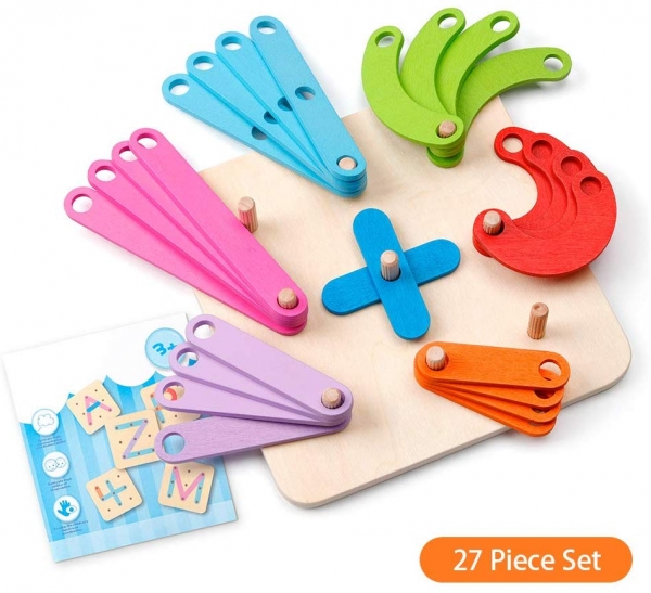 Sortator Pegboard din lemn Montessori [4]