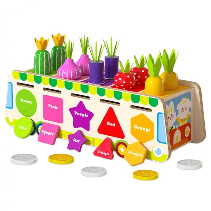 Jucarie Montessori din Lemn – Sortator de Forme & Culori [2]