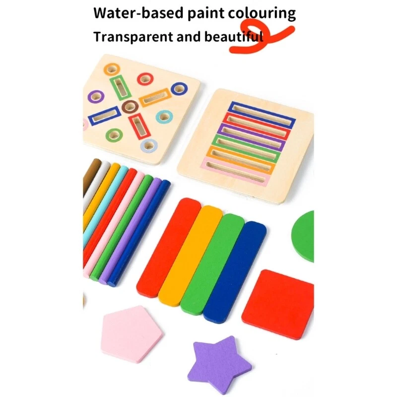 Cub Senzorial Montessori Lemn 6 in 1, Forme Culori Angrenaje, 2 Ani+ [6]
