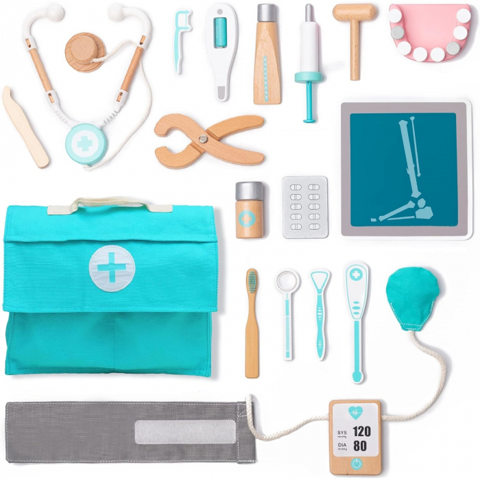 Set Accesorii Trusă Doctor Dentist din Lemn - Stomatologia [8]