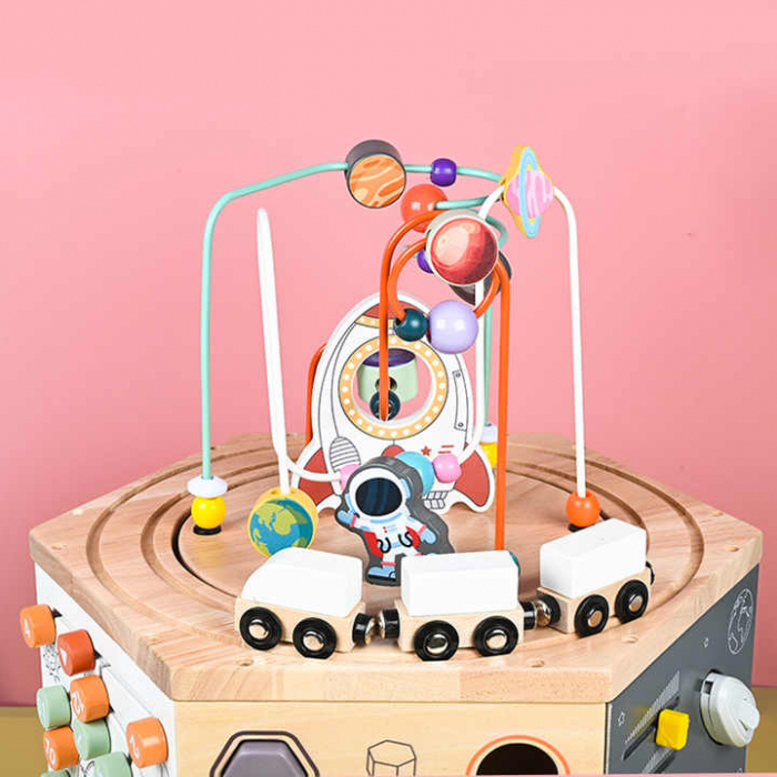 Cub Activitati Educative din Lemn 9 in 1 - Cub Hexagon Multifunctional [4]