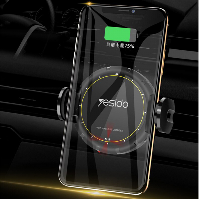 Suport Telefon de Masina 2 in 1 Yesido  Wireless Charging [4]