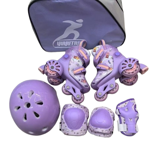 Role Copii Reglabile 31-34 cu Set Protectie Complet, ABEC-7 Mov [2]