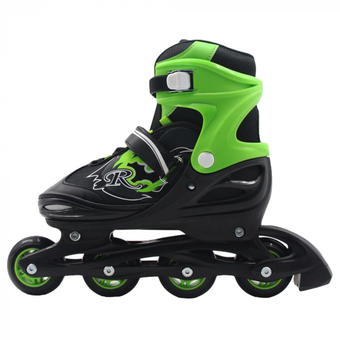 Role reglabile Negru Verde 34-37 – ABEC 5 roti silicon 70mm [4]
