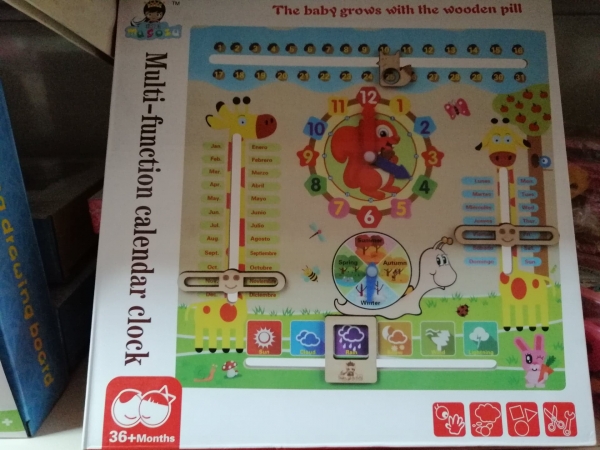 Calendar din Lemn Multifunctional Copii Veverita Bufnita [7]