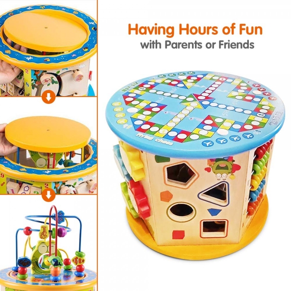 Centru de activitatii Cub multifunctional 9 in 1 Mushroom [8]