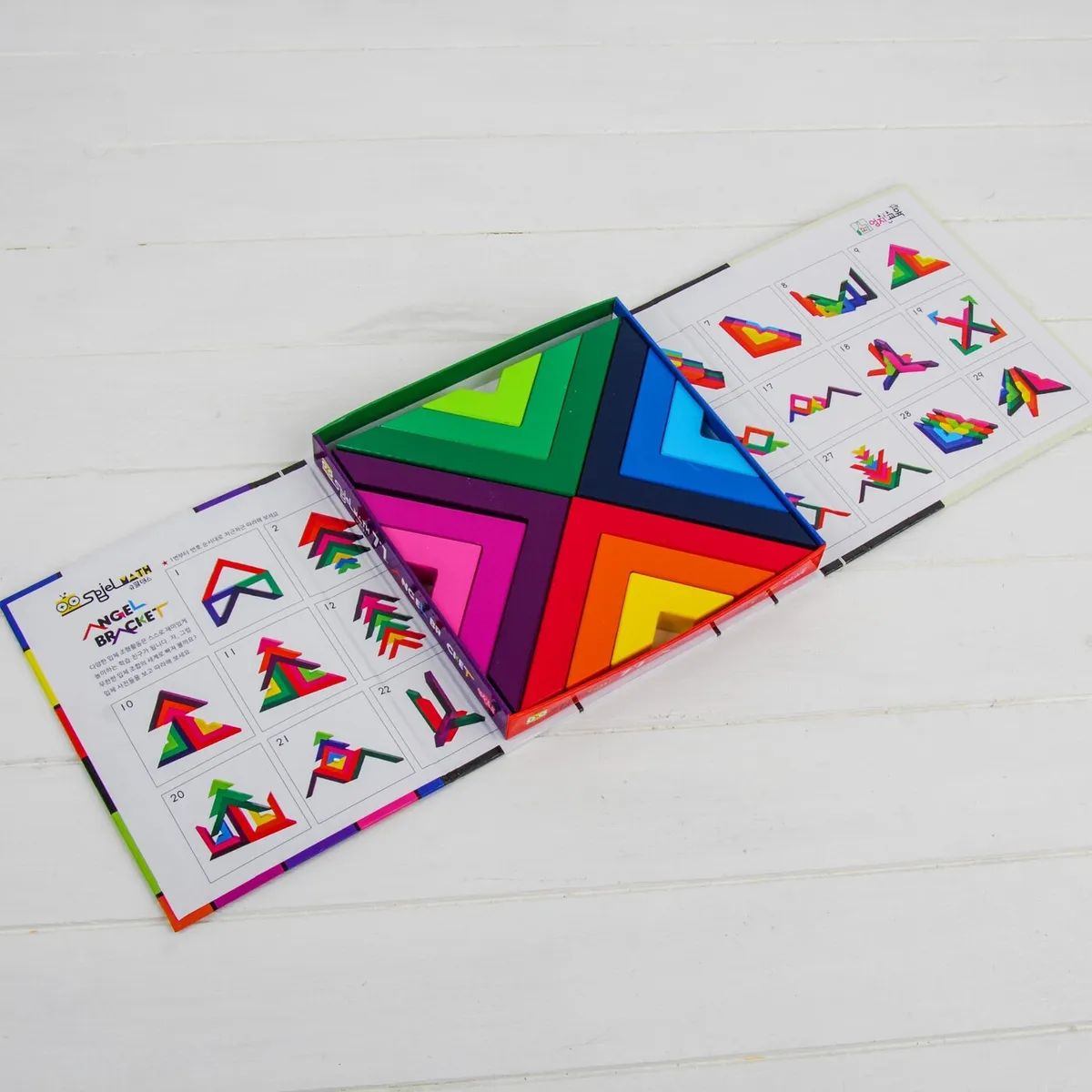 Joc Lemn Construtie Tangram 12 piese Curcubeu [3]