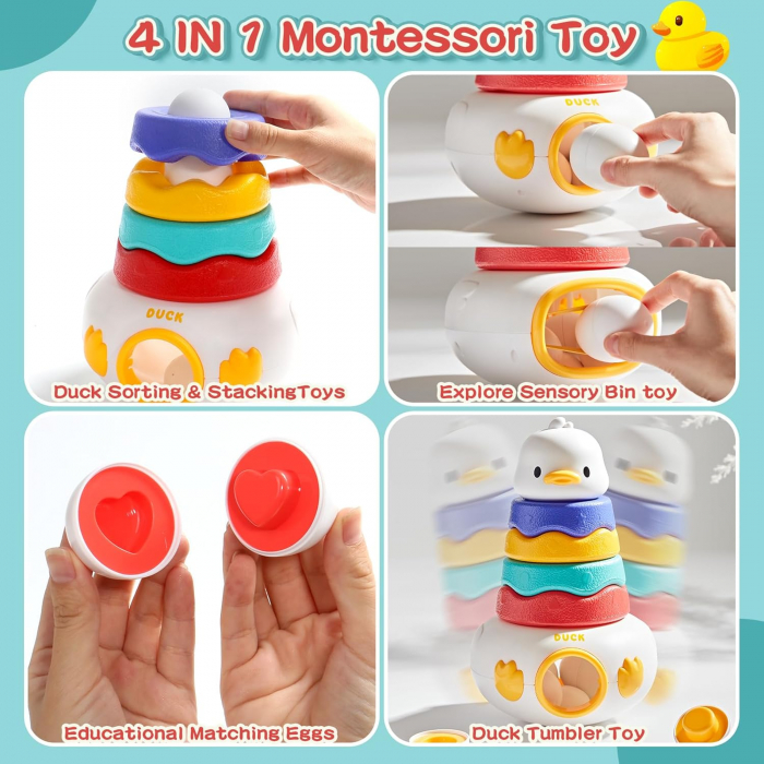Set 3 in 1 Oua de Rata - Joc Montessori de Potrivire si Sortare pentru Bebelusi [10]