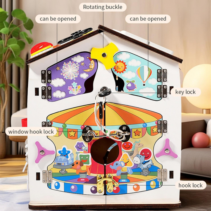 Casauta Montessori Busy Board - Placa de Activitati Senzoriale [9]