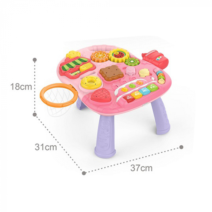 Antepremregator 5in1 Roz Balansoar Masuta Activitati Masinuta de impins cu maner Trotineta [4]