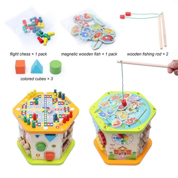 Centru de activitatii Cub multifunctional 9 in 1 Mushroom [5]