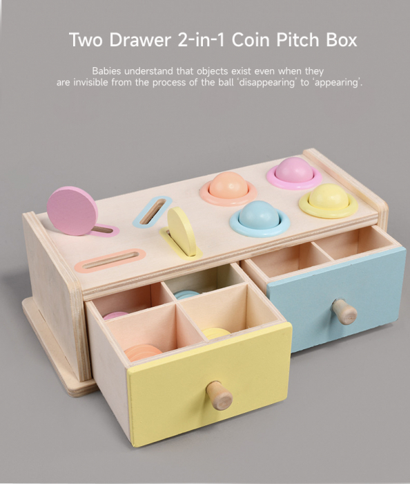 Cutie Multifunctionala Montessori din Lemn pentru Sortarea Culorilor si Formelor [11]