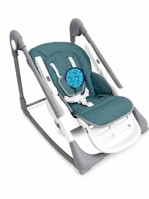 Scaun Masa  Balansoar Baby Care Albastru Teal, Ham 5 Pct, 25 kg [4]