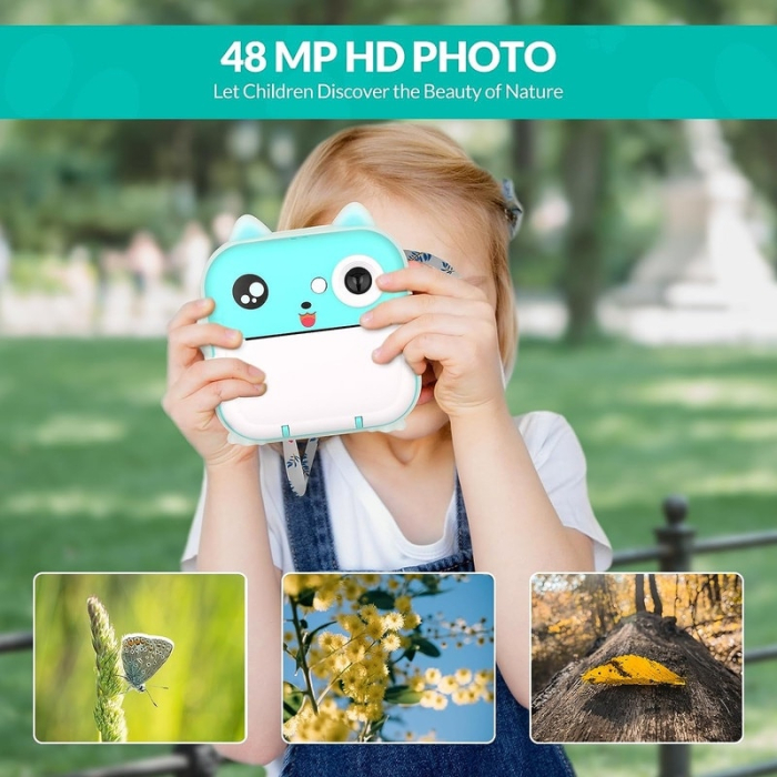Camera Foto Instant pentru Copii  Printare Termica, 1080p HD, 24MP, Ecran 2.4 [5]