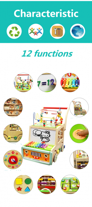 Antepremergator din Lemn Montessori 12 Functii Masinuta [6]
