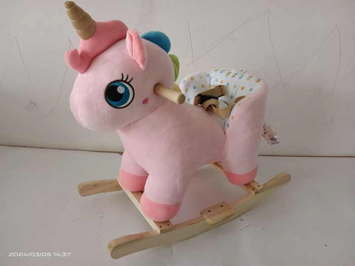 Balansoar Unicorn Roz 2 in 1 pentru Copii – Spatar, Centura, Muzica si Roti din Plus [2]