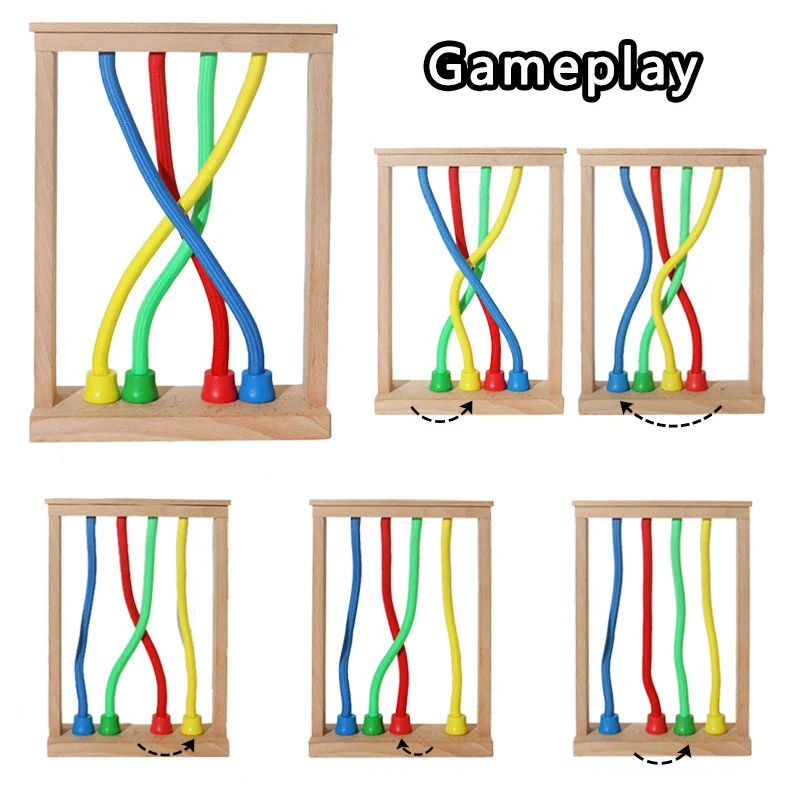 Puzzle 3D din Lemn cu Franghie - Joc de Dezvoltare a Inteligentei si Relaxare [3]