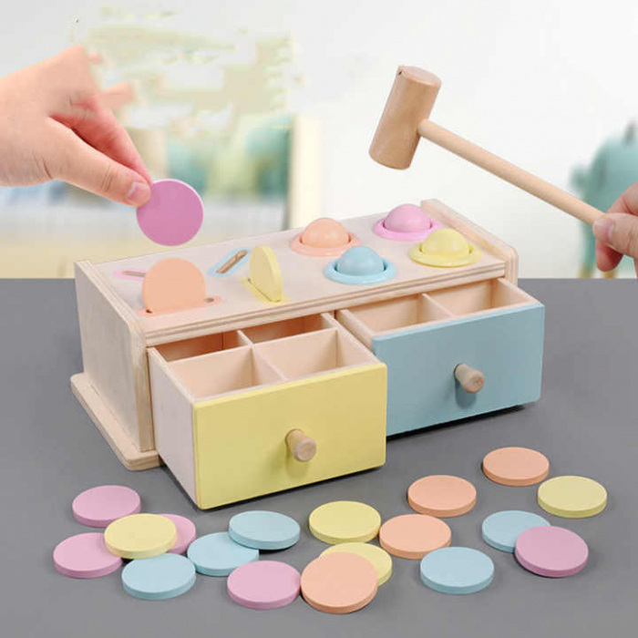 Cutie Multifunctionala Montessori din Lemn pentru Sortarea Culorilor si Formelor [2]