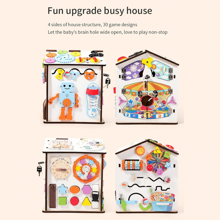 Casauta Montessori Busy Board - Placa de Activitati Senzoriale [7]