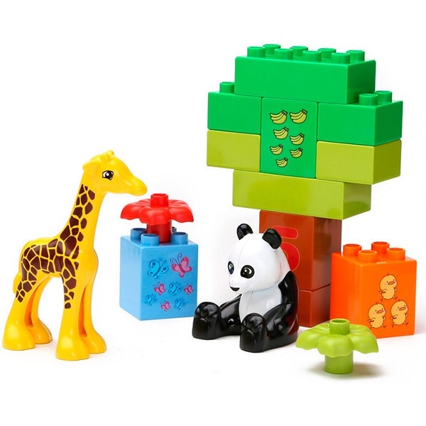 Set cuburi de construit cu cifre si animale tip duplo 42 de piese [5]