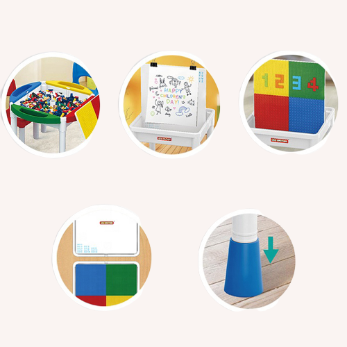 Masa tip Lego cu 2 Scaune 2 in 1 Compatibila cu Piesele Lego [3]