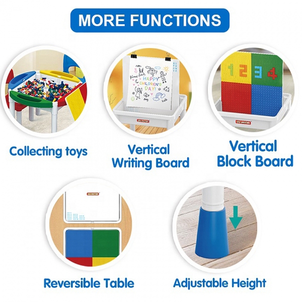 Masa tip Lego cu 2 Scaune 2 in 1 Compatibila cu Piesele Lego [7]