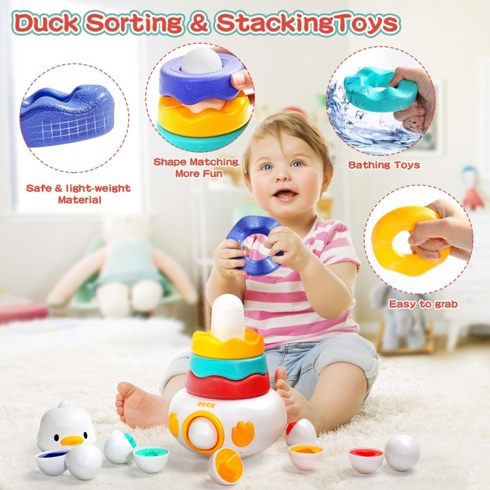 Set 3 in 1 Oua de Rata - Joc Montessori de Potrivire si Sortare pentru Bebelusi [9]