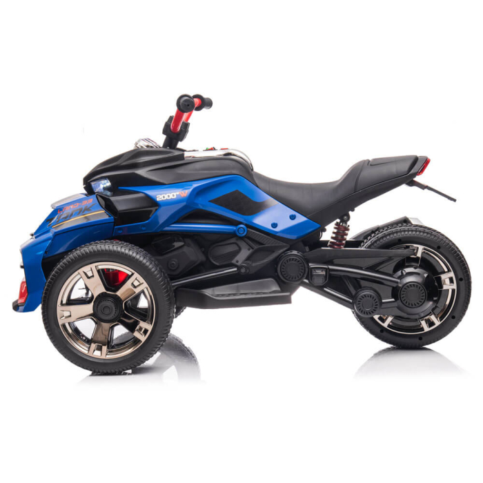 Trike Electric pentru Copii, 12V, 2 Motoare, Roti EVA, MP3 Bluetooth, Suspensii Spate Albastru [2]