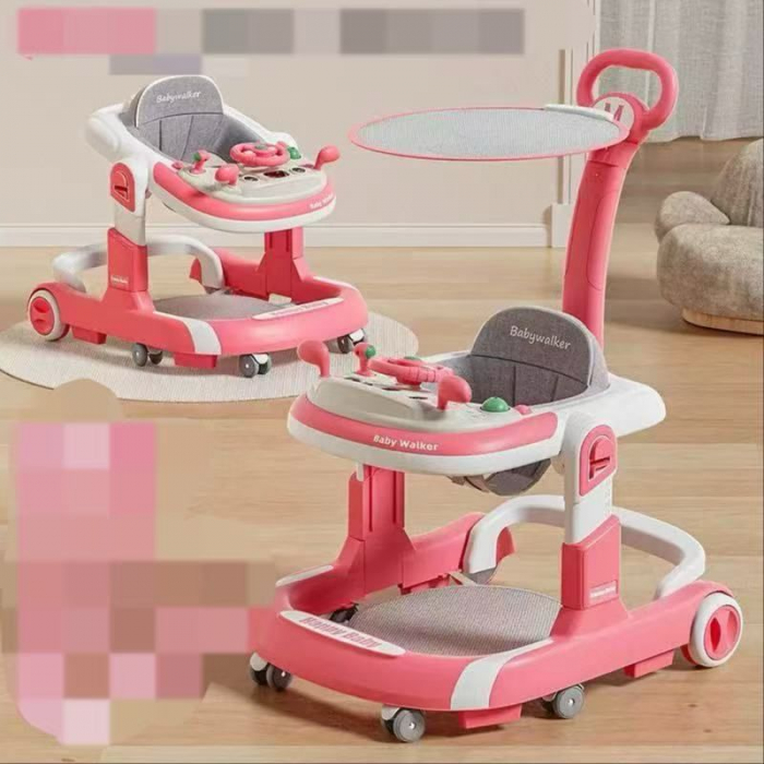 Premergator Transformabil Roz 3 in 1 Muzica Maner Impingere Reglabil pe Inaltime [3]