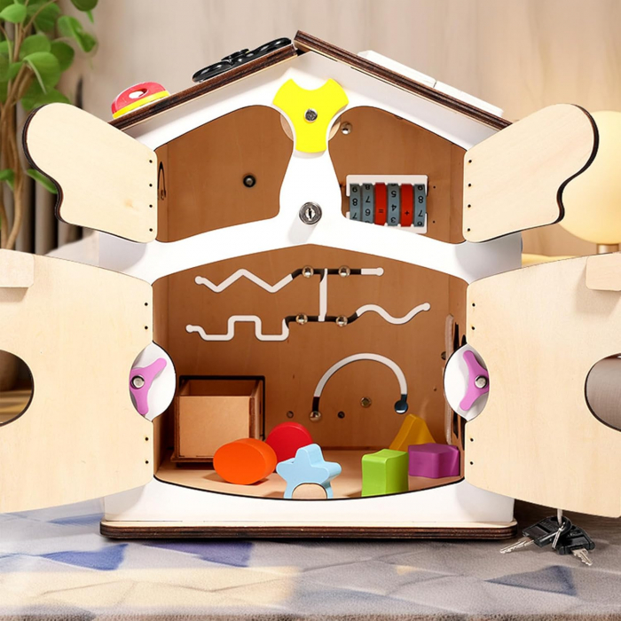 Casauta Montessori Busy Board - Placa de Activitati Senzoriale [8]