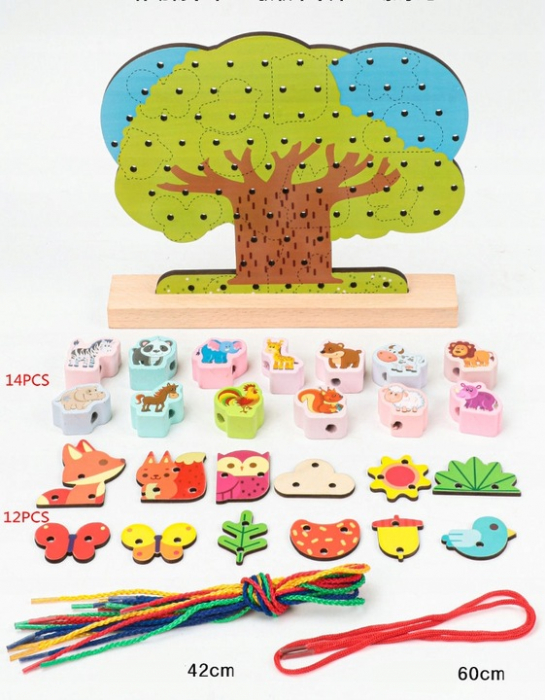 Joc de Snuruit Montessori din lemn Copacul cu Animale [2]