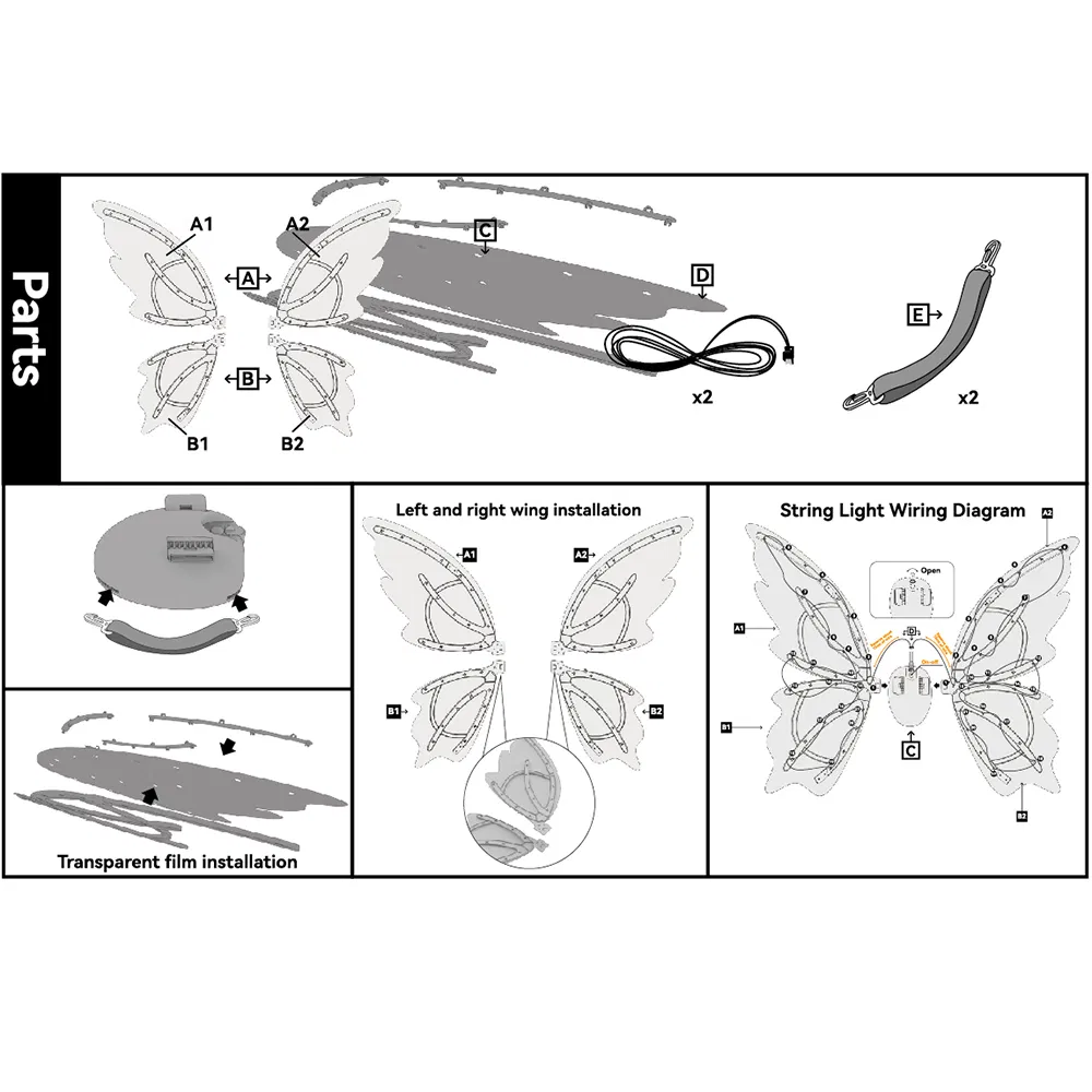 Aripi Fluture Electrice pentru Zane cu Lumini LED si Vibratii [4]